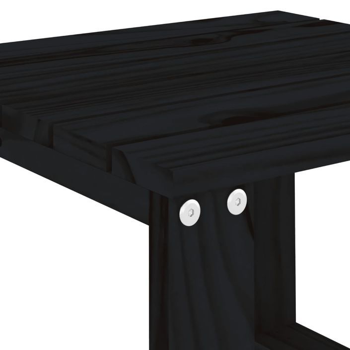 Table d'appoint de jardin noir 40x38x28,5 cm bois massif de pin - Photo n°6