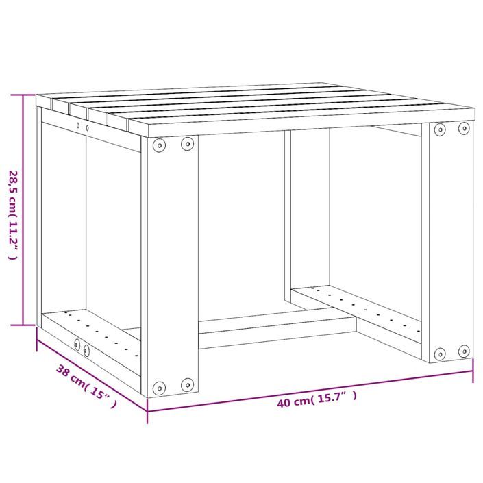 Table d'appoint de jardin noir 40x38x28,5 cm bois massif de pin - Photo n°8