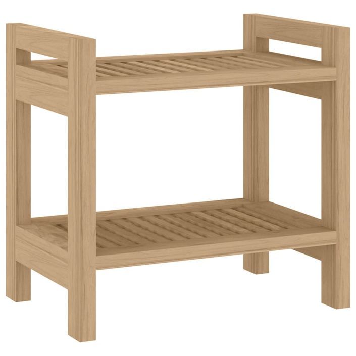 Table d'appoint de salle de bain 45x30x45cm bois de teck solide - Photo n°2