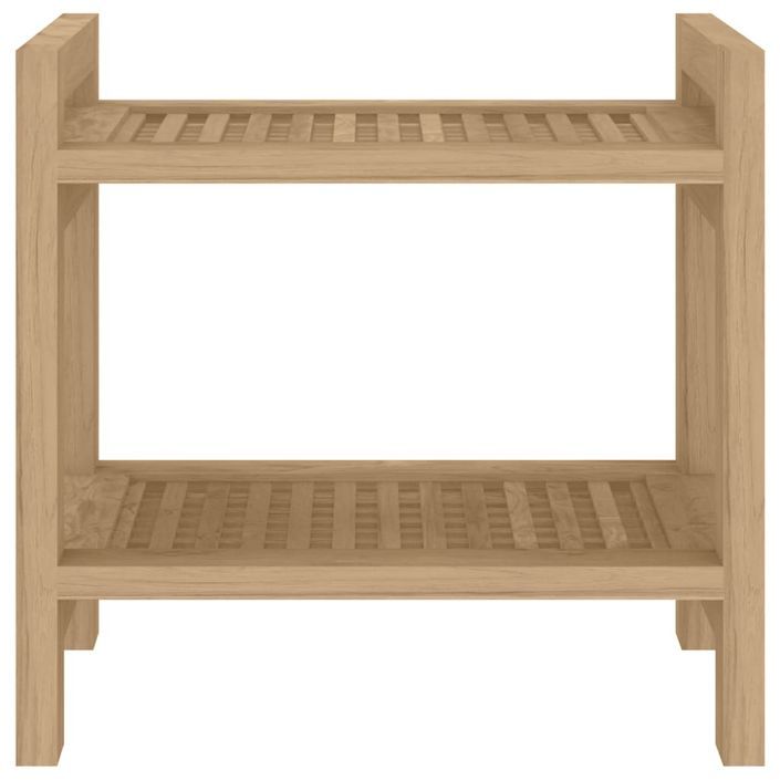 Table d'appoint de salle de bain 45x30x45cm bois de teck solide - Photo n°3