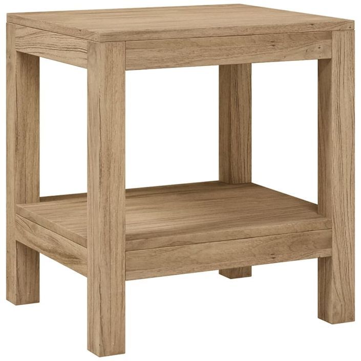 Table d'appoint de salle de bain 45x35x45cm bois de teck solide - Photo n°2