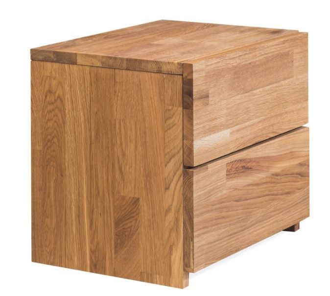 Table d'appoint en bois de chêne massif 2 tiroirs Danark 40 cm - Photo n°4