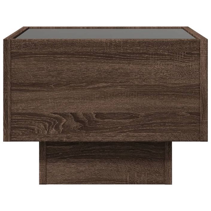 Table d'appoint et LED chêne marron 40x40x30 cm bois ingénierie - Photo n°6