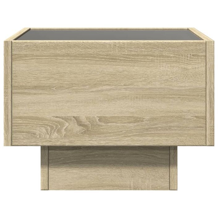 Table d'appoint et LED chêne sonoma 40x40x30 cm bois ingénierie - Photo n°6