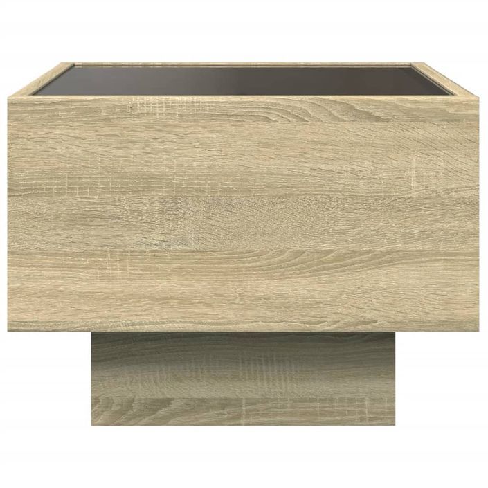 Table d'appoint et LED chêne sonoma 40x40x30 cm bois ingénierie - Photo n°7