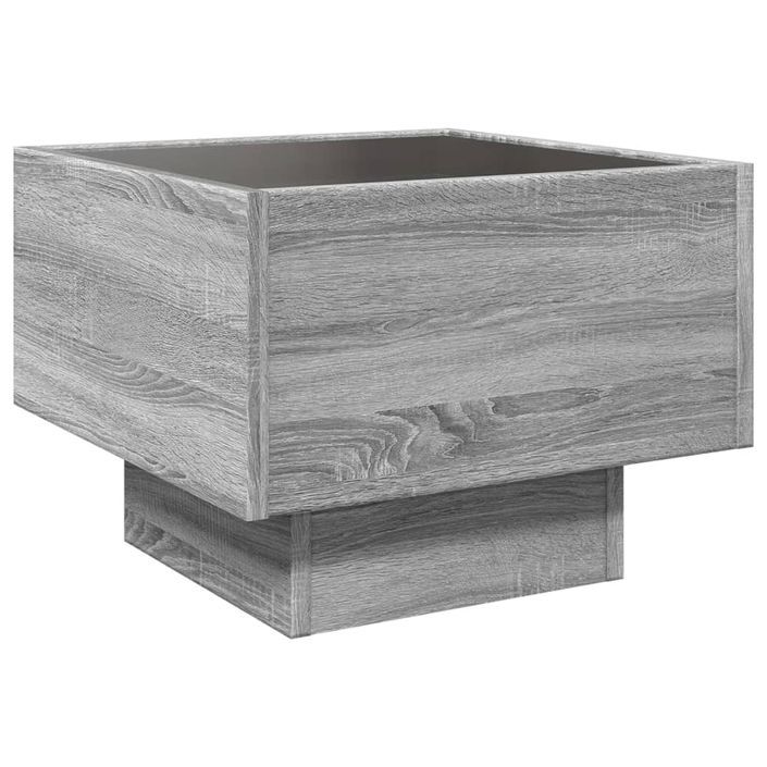 Table d'appoint et LED sonoma gris 40x40x30cm bois d'ingénierie - Photo n°8