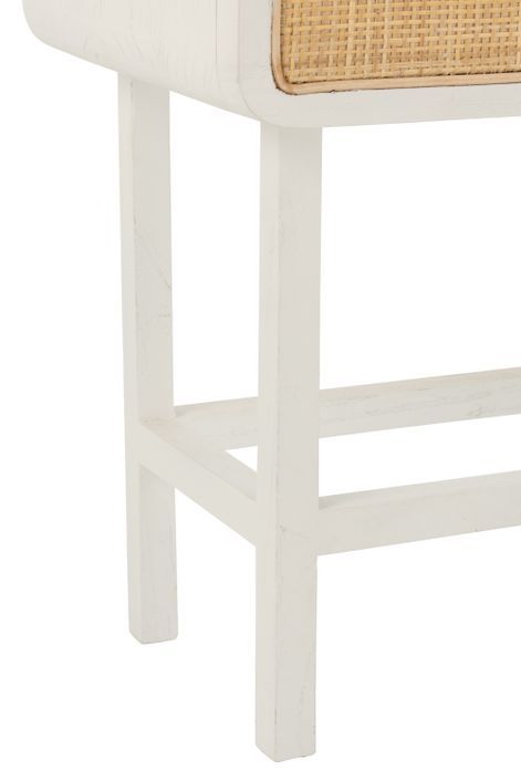 Table d'appoint exotique bois blanc Mireille L 45 cm - Photo n°6