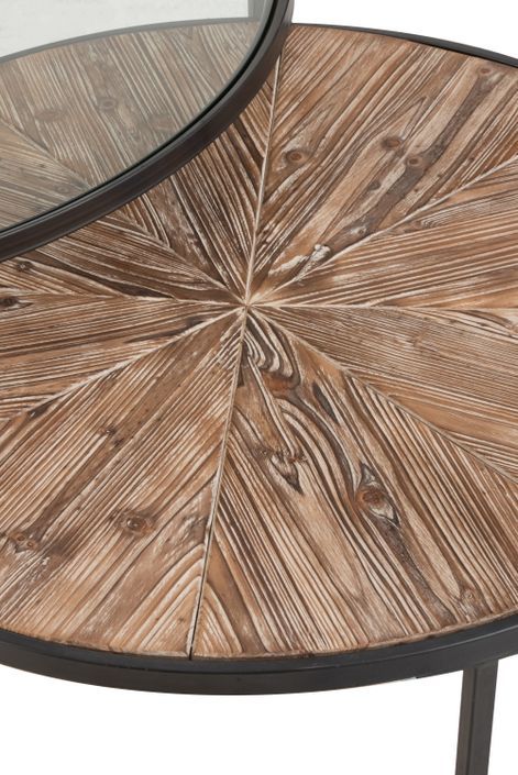 Table d'appoint gigogne ronde bois massif foncé Jila - Lot de 2 - Photo n°7