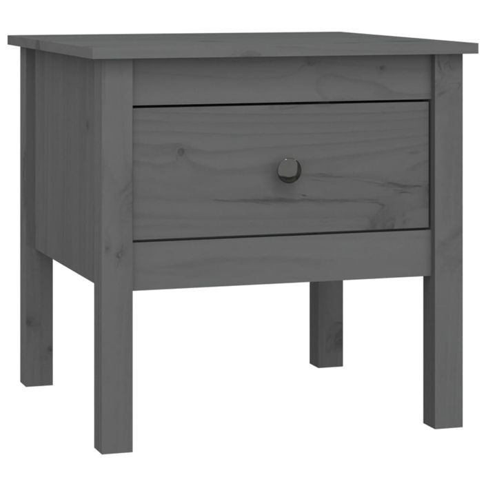 Table d'appoint Gris 50x50x49 cm Bois massif de pin - Photo n°2