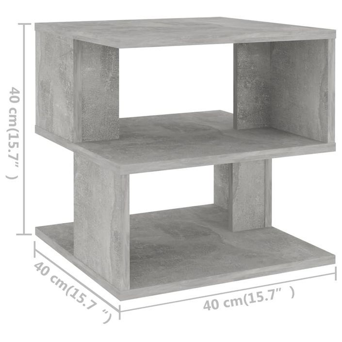 Table d'appoint Gris béton 40x40x40 cm - Photo n°6