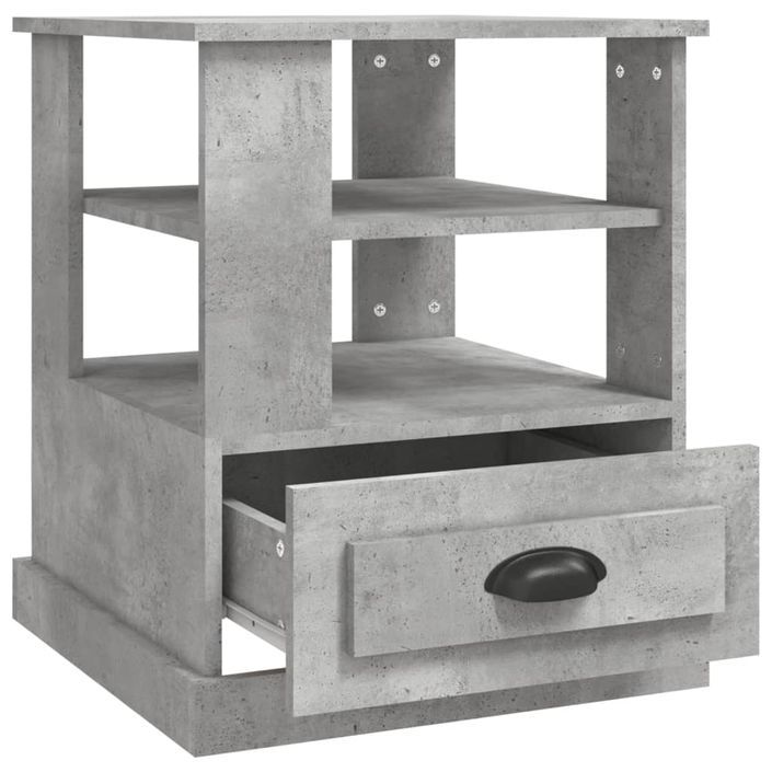 Table d'appoint gris béton 50x50x60 cm bois d'ingénierie - Photo n°8