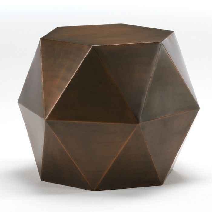 Table d'appoint hexagonale métal cuivré Sami - Photo n°1