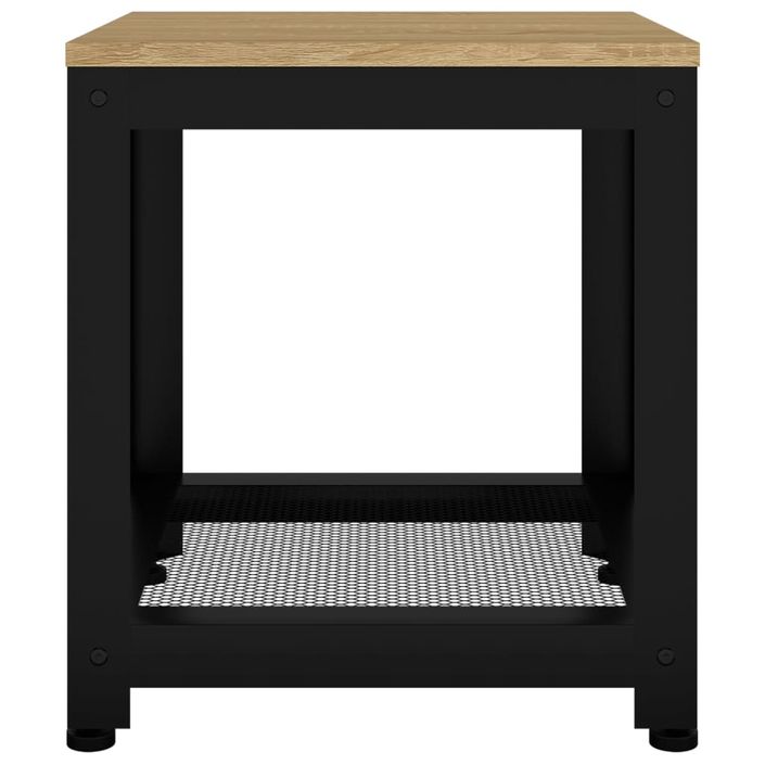 Table d'appoint Marron clair et noir 40x40x45 cm MDF et fer - Photo n°3