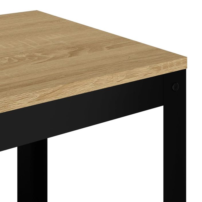 Table d'appoint Marron clair et noir 40x40x45 cm MDF et fer - Photo n°4