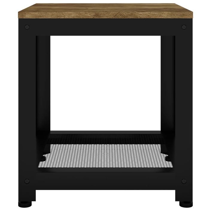 Table d'appoint Marron foncé et noir 40x40x45 cm MDF et fer - Photo n°3