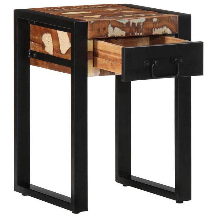 Table d'appoint multicolore 35x35x50cm bois massif récupération - Photo n°3