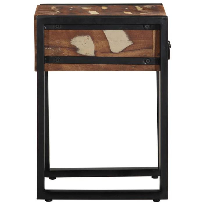 Table d'appoint multicolore 35x35x50cm bois massif récupération - Photo n°4