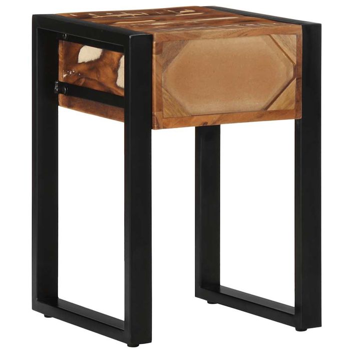 Table d'appoint multicolore 35x35x50cm bois massif récupération - Photo n°5