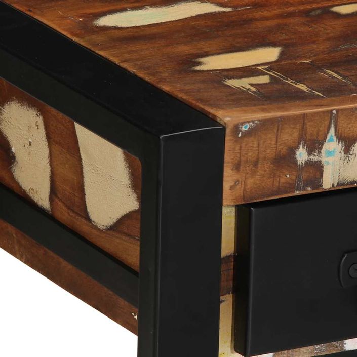 Table d'appoint multicolore 35x35x50cm bois massif récupération - Photo n°6