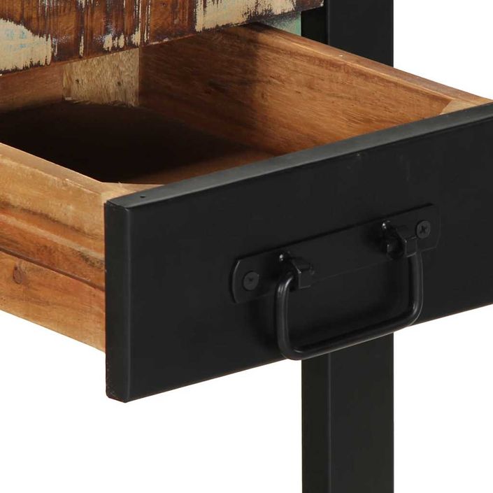 Table d'appoint multicolore 35x35x50cm bois massif récupération - Photo n°7
