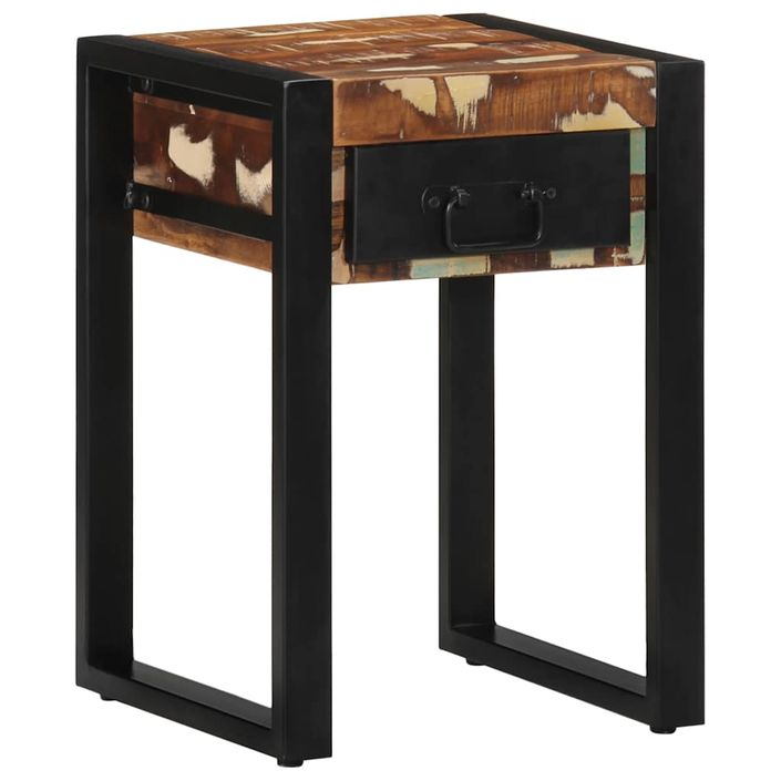 Table d'appoint multicolore 35x35x50cm bois massif récupération - Photo n°11