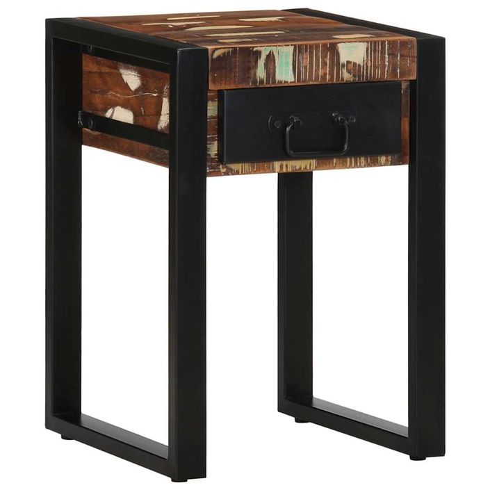 Table d'appoint multicolore 35x35x50cm bois massif récupération - Photo n°12