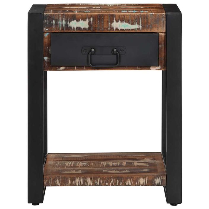 Table d'appoint multicolore 40x40x50cm bois récupération massif - Photo n°2