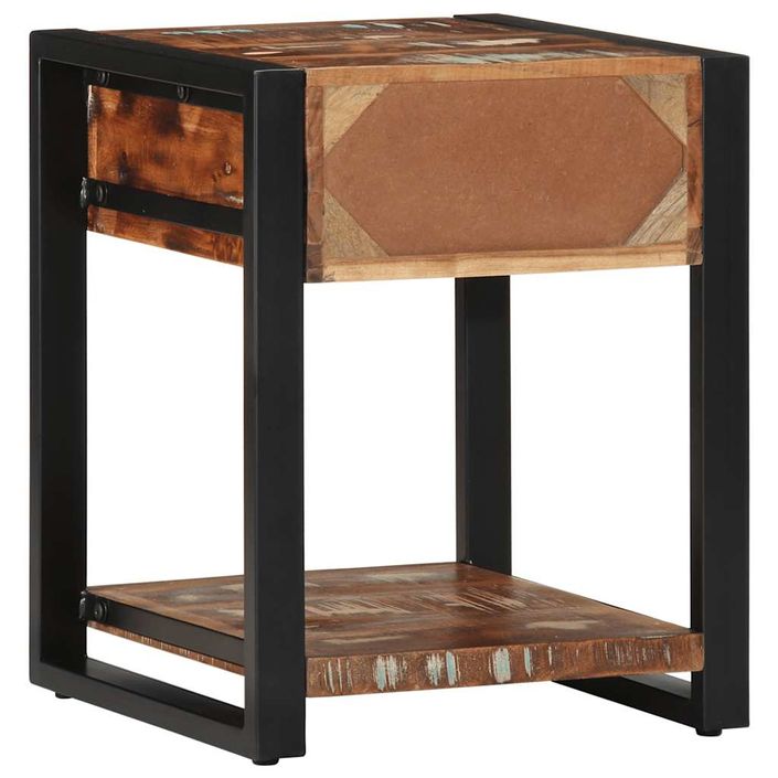 Table d'appoint multicolore 40x40x50cm bois récupération massif - Photo n°5