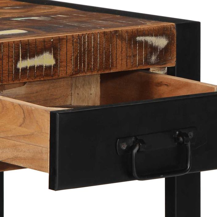 Table d'appoint multicolore 40x40x50cm bois récupération massif - Photo n°7