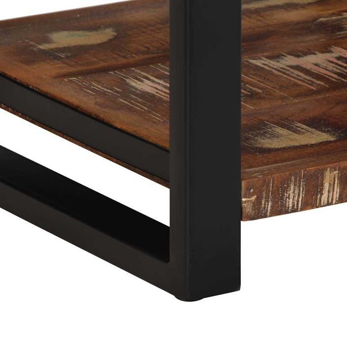 Table d'appoint multicolore 40x40x50cm bois récupération massif - Photo n°8