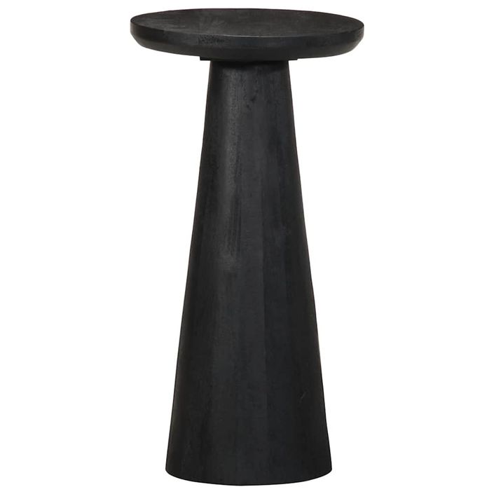 Table d'appoint noir Ø30x60 cm bois de manguier massif - Photo n°3