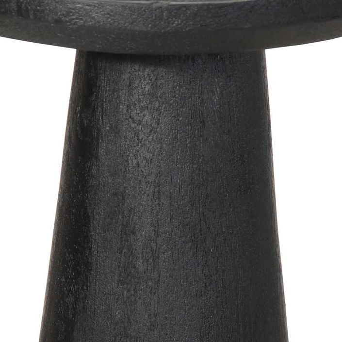 Table d'appoint noir Ø30x60 cm bois de manguier massif - Photo n°7