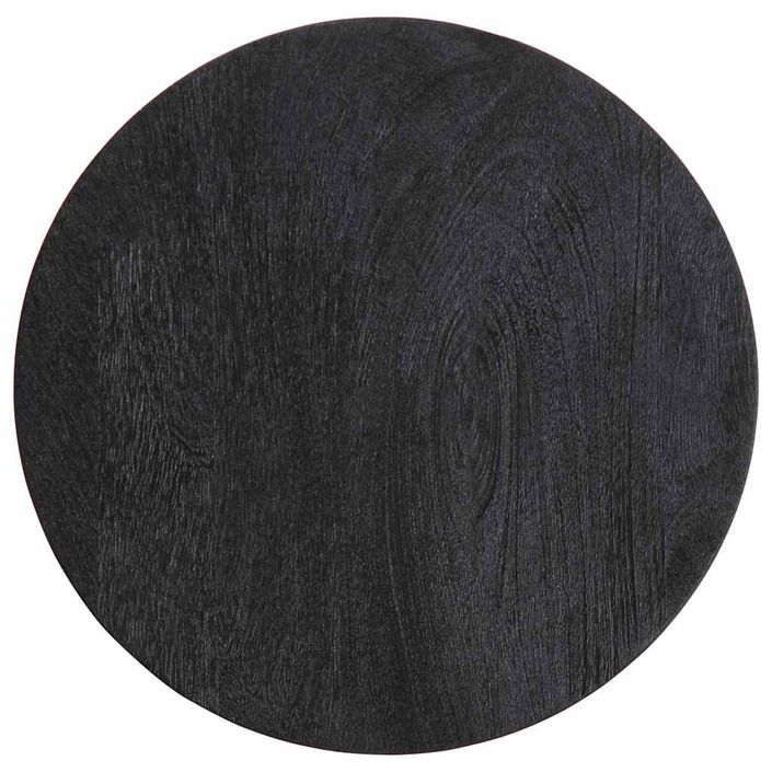 Table d'appoint noir Ø33x50 cm bois de manguier massif - Photo n°4