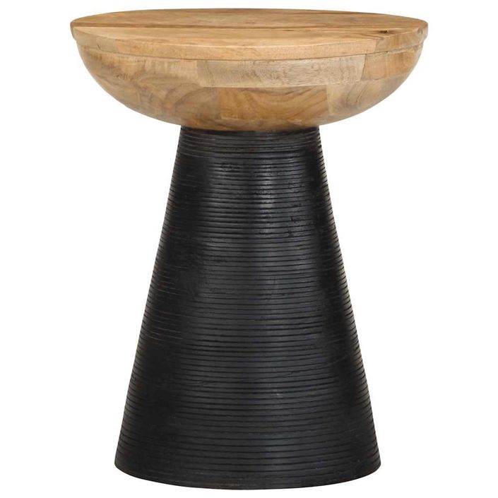 Table d'appoint noir Ø37x45 cm bois de manguier massif - Photo n°2