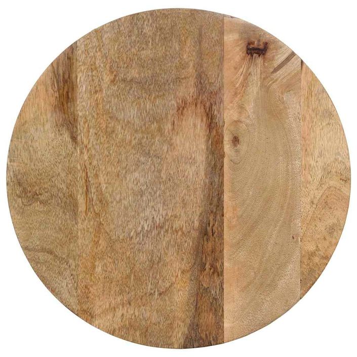 Table d'appoint noir Ø37x45 cm bois de manguier massif - Photo n°4