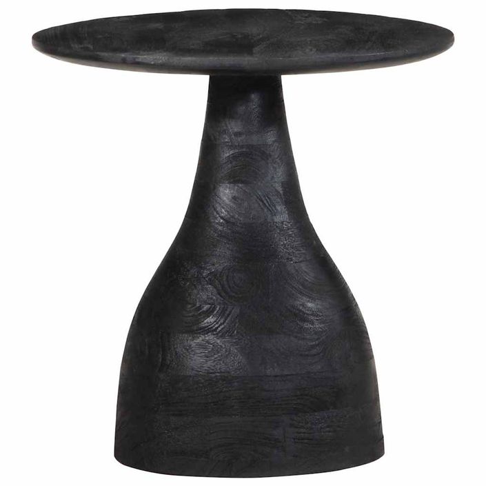 Table d'appoint noir Ø40x40 cm bois de manguier massif - Photo n°3