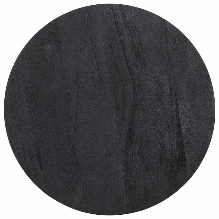 Table d'appoint noir Ø40x40 cm bois de manguier massif - Photo n°4