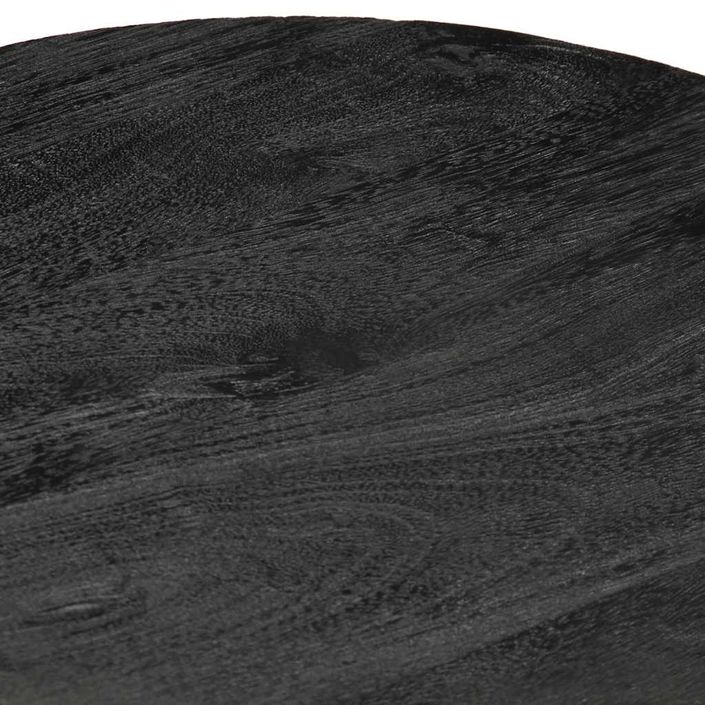 Table d'appoint noir Ø40x40 cm bois de manguier massif - Photo n°5