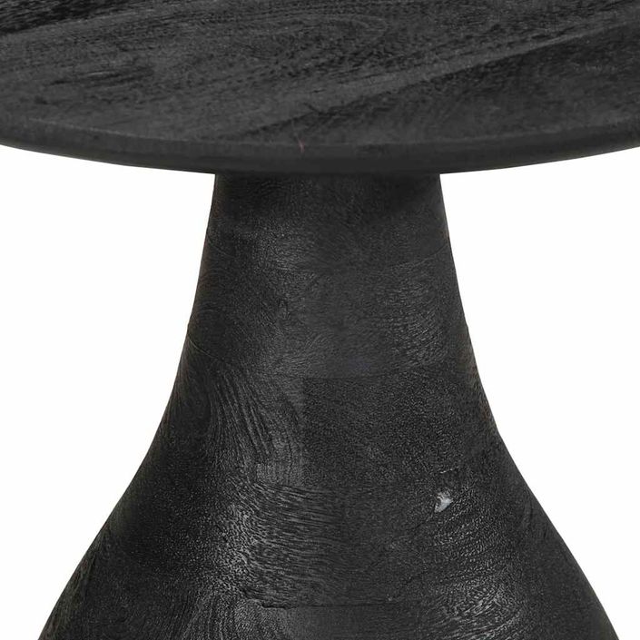Table d'appoint noir Ø40x40 cm bois de manguier massif - Photo n°7