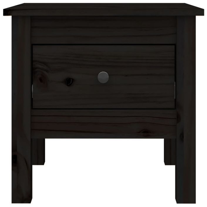 Table d'appoint Noir 40x40x39 cm Bois massif de pin - Photo n°6