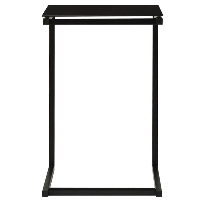Table d'appoint Noir 40x40x60 cm Verre trempé - Photo n°2
