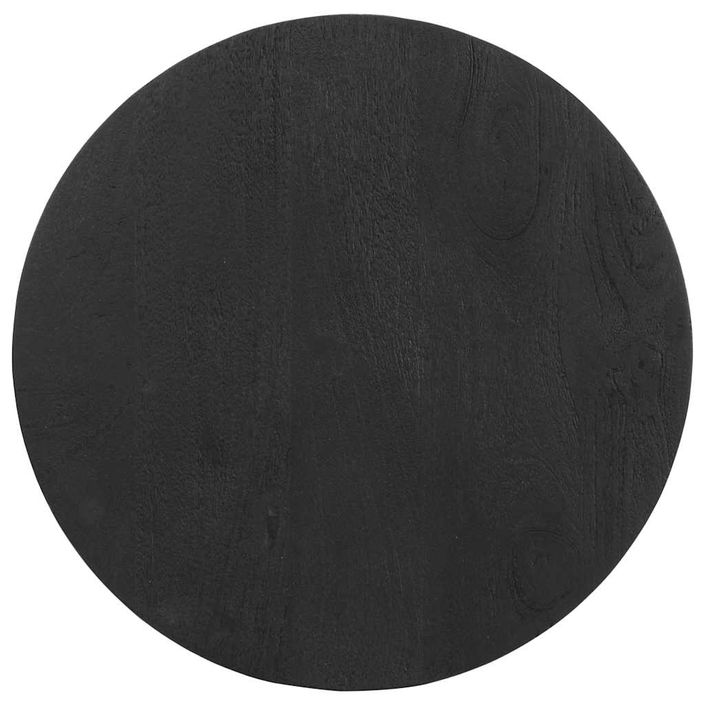 Table d'appoint noir Ø50x40 cm bois de manguier massif - Photo n°4