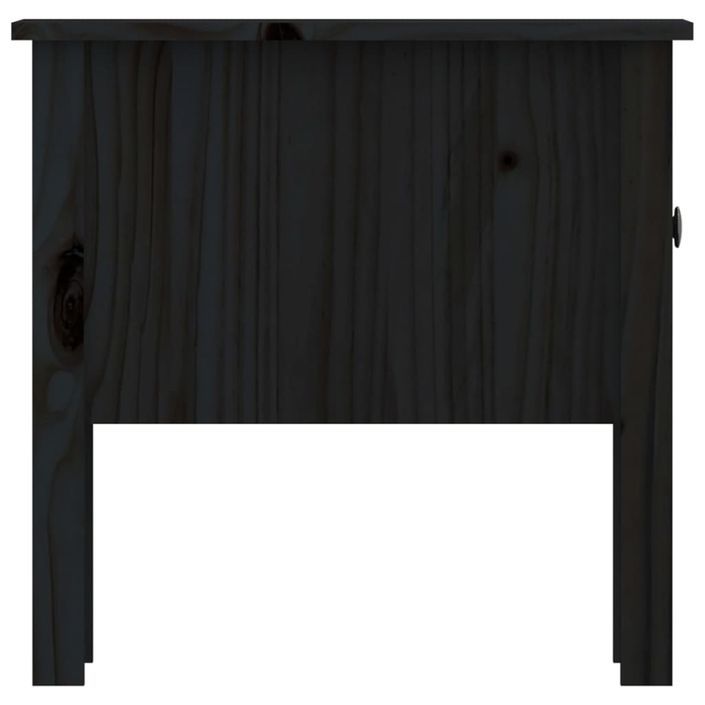 Table d'appoint Noir 50x50x49 cm Bois massif de pin - Photo n°8