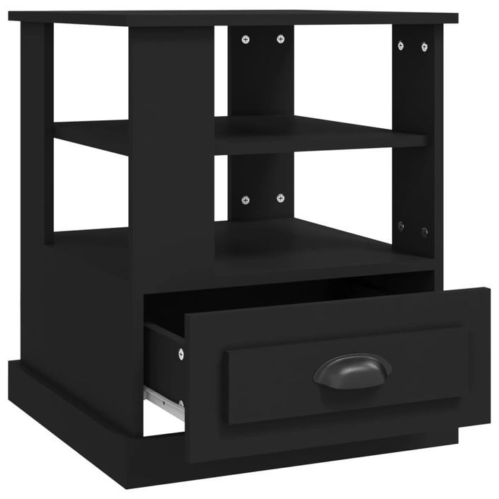 Table d'appoint noir 50x50x60 cm bois d'ingénierie - Photo n°8