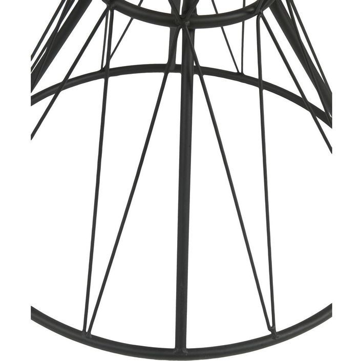 Table d'appoint octogonale bois massif clair et métal noir Jail - Photo n°3