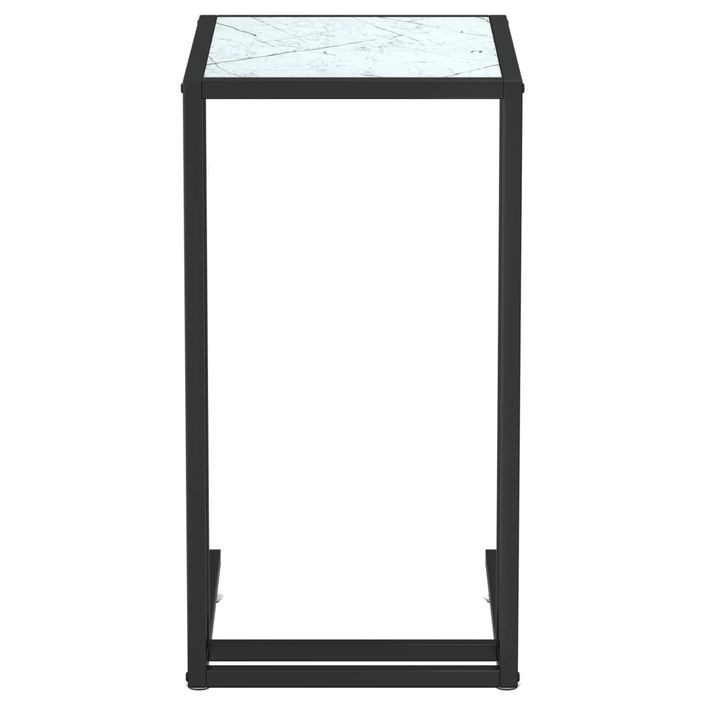 Table d'appoint ordinateur Marbre blanc 50x35x65cm Verre trempé - Photo n°3