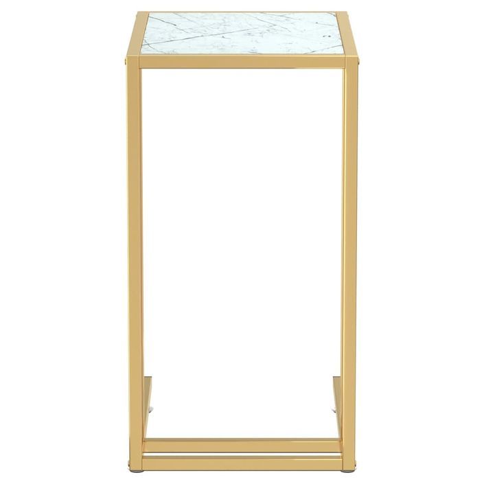 Table d'appoint ordinateur Marbre blanc 50x35x65cm Verre trempé 2 - Photo n°3