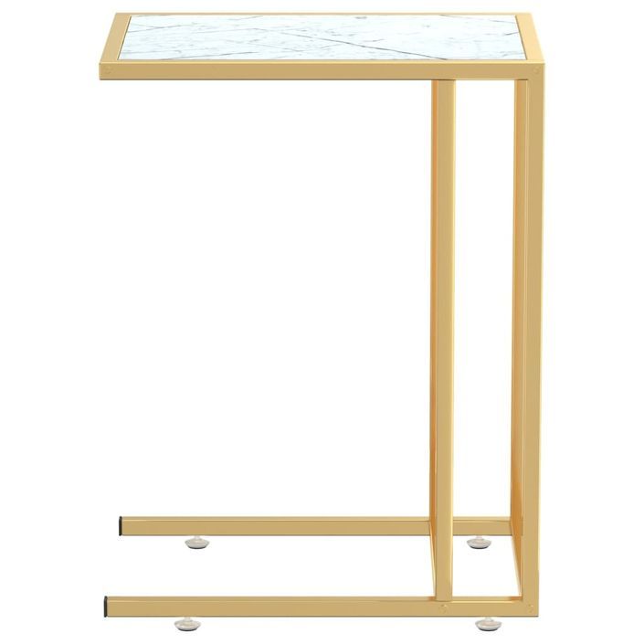 Table d'appoint ordinateur Marbre blanc 50x35x65cm Verre trempé 2 - Photo n°4