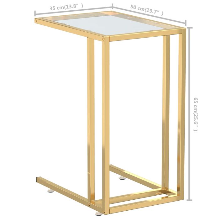 Table d'appoint ordinateur Transparent 50x35x65 cm Verre trempé - Photo n°7