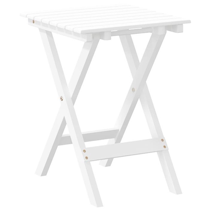 Table d’appoint pliable blanc bois de peuplier massif - Photo n°6